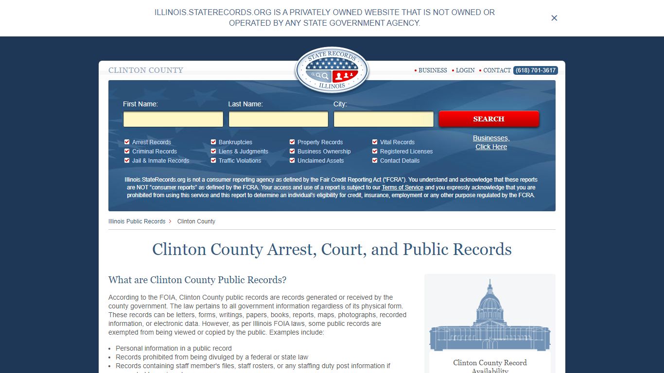 Clinton County Arrest, Court, and Public Records