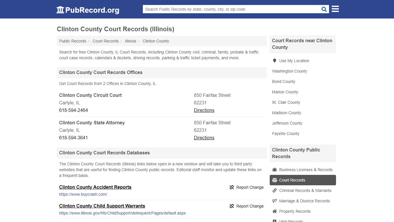 Free Clinton County Court Records (Illinois Court Records) - PubRecord.org